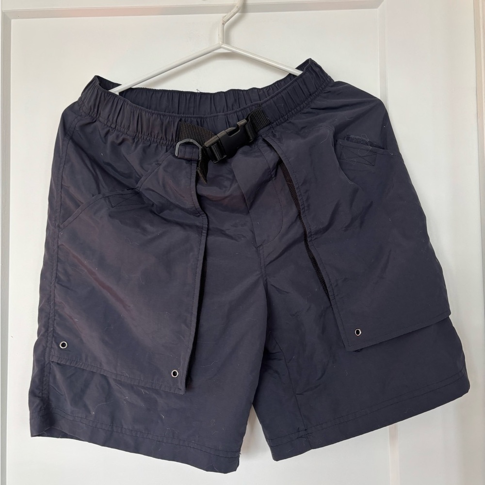 Black Cargo Shorts with Elastic Waistband